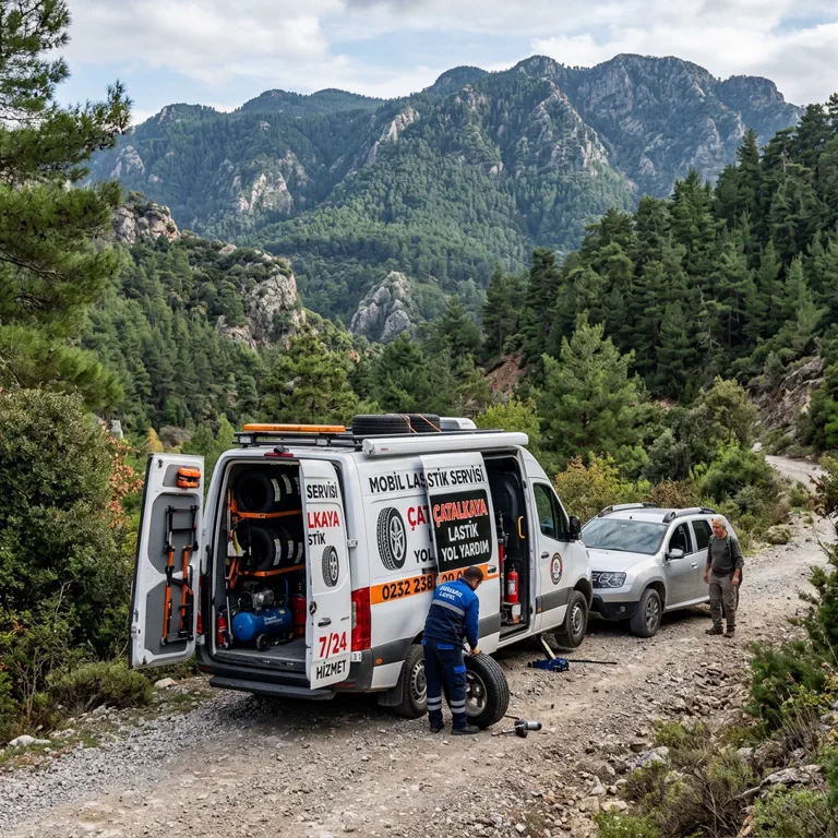 Çatalkaya lastik yol yardım aracı - 7/24 mobil acil lastikçi